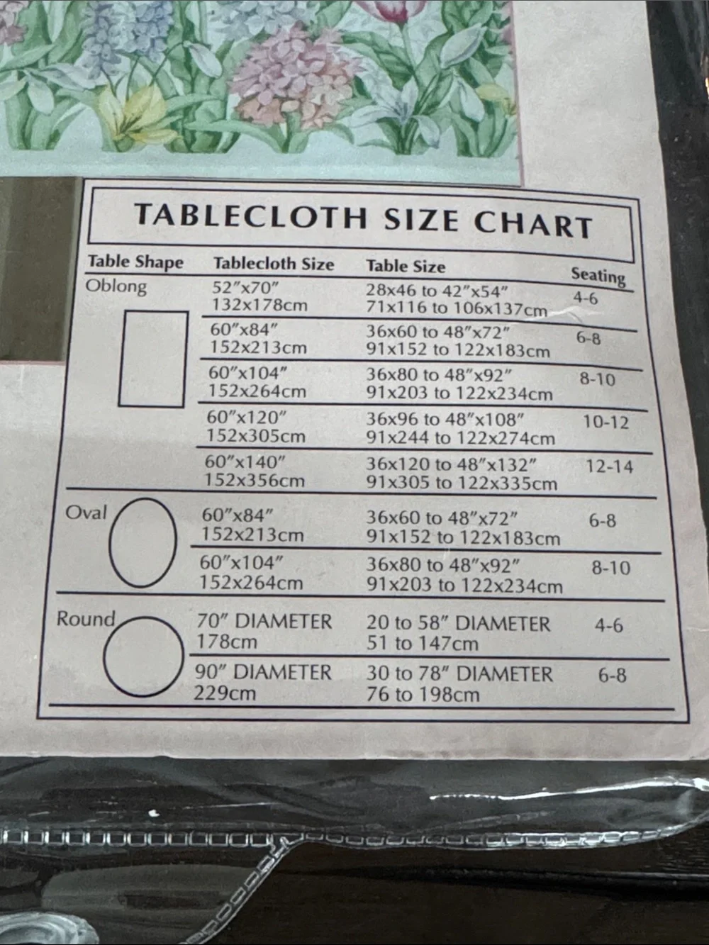 Fiona Easy Care Textured Tablecloth 60x84 Oblong Tulip Floral NIP